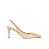 Angelique Pointed toe slingback pumps in beige leather