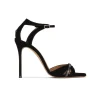 Anique Crystal-embellished high heel sandals in black suede