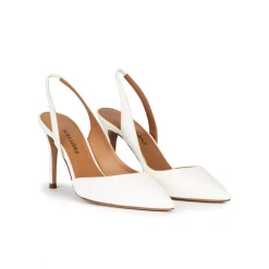 Danique Slingback heeled pumps in off-white leather