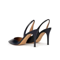 Danique Slingback high heel pumps in navy blue leather