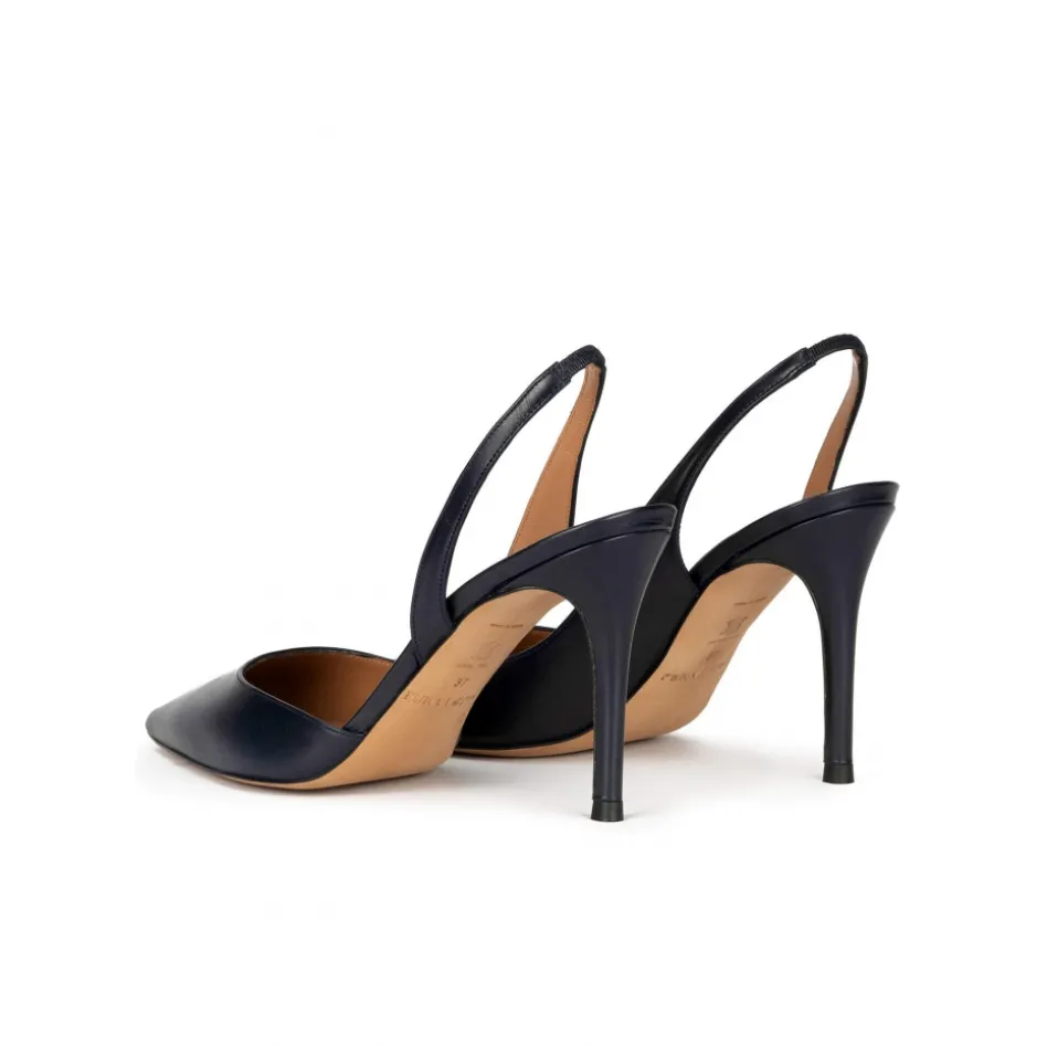 Danique Slingback high heel pumps in navy blue leather