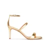 Daquesha Ankle strap mid heel sandals in gold leather