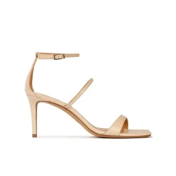 Daquesha Beige leather squared-off toe mid heel sandals
