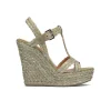 Filipa Kaki high wedge sandals