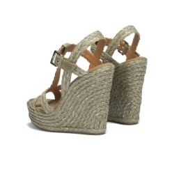 Filipa Kaki high wedge sandals