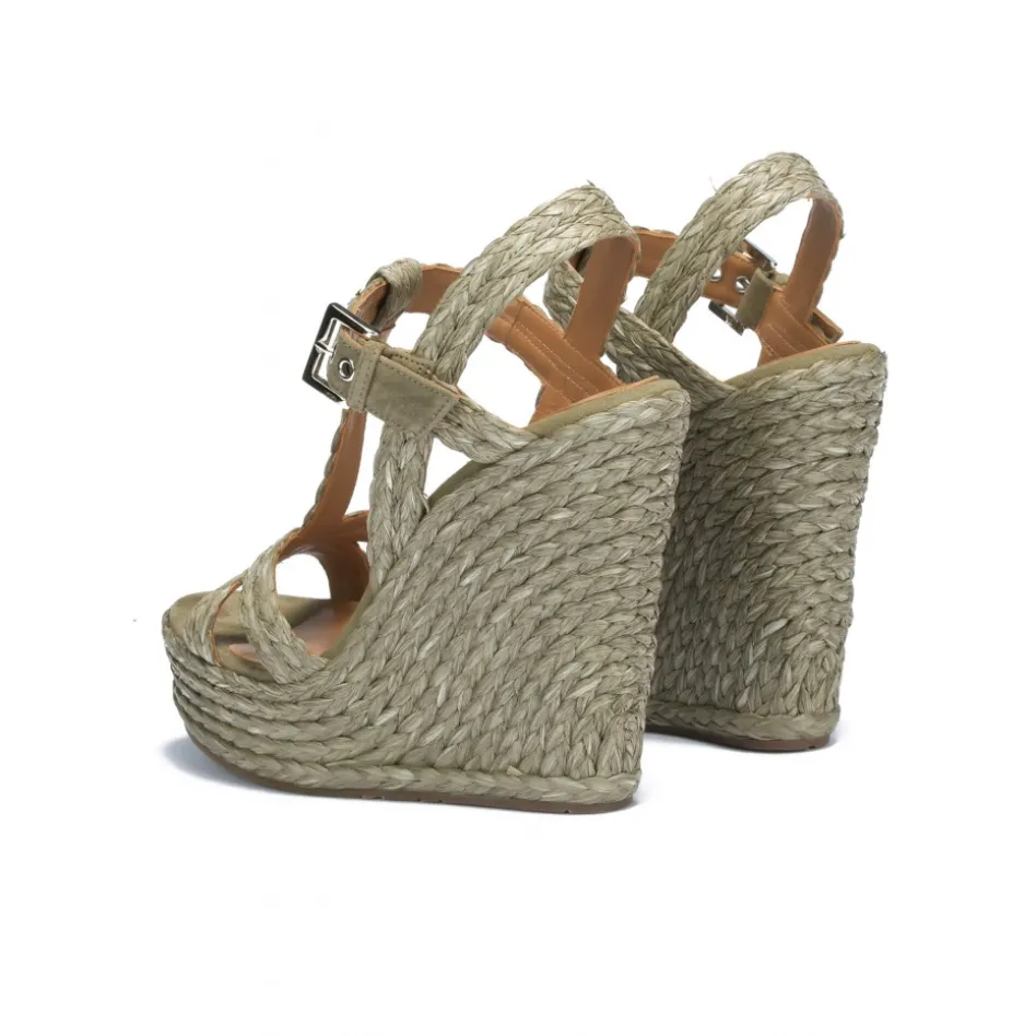 Filipa Kaki high wedge sandals