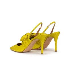 Jaqueline Bow detailed high heel slingback pumps in pistachio green