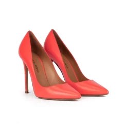 Kameron Heeled point-toe pumps in coral leather
