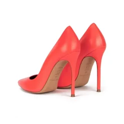 Kameron Heeled point-toe pumps in coral leather