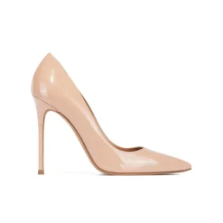 Kameron High heel point-toe pumps in nude patent leather