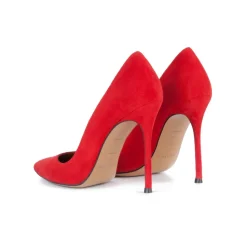Kameron Red suede pointy toe stiletto pumps