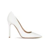 Kameron White leather high heel pointy toe pumps