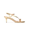 Laquenda Strappy mid stiletto heel sandals in gold leather