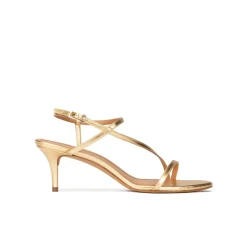 Laquenda Strappy mid stiletto heel sandals in gold leather