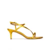 Laquenda Strappy mid-heeled sandals in yellow metallic leather