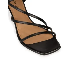 Marinique Mid heel sandals in black leather