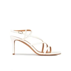 Marinique Off-white leather strappy mid heel sandals