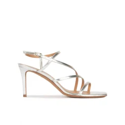 Marinique Silver mid heel squared-off toe sandals