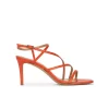 Marinique Strappy squared-off toe mid heel sandals in orange leather