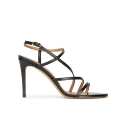 Marquesa High stiletto heel sandals in black leather