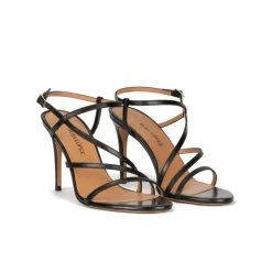 Marquesa High stiletto heel sandals in black leather