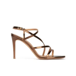 Marquesa Minimalist design high heel sandals in bronze leather