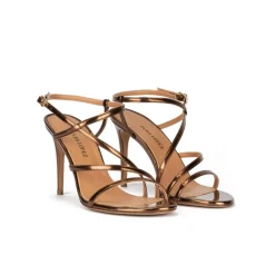 Marquesa Minimalist design high heel sandals in bronze leather