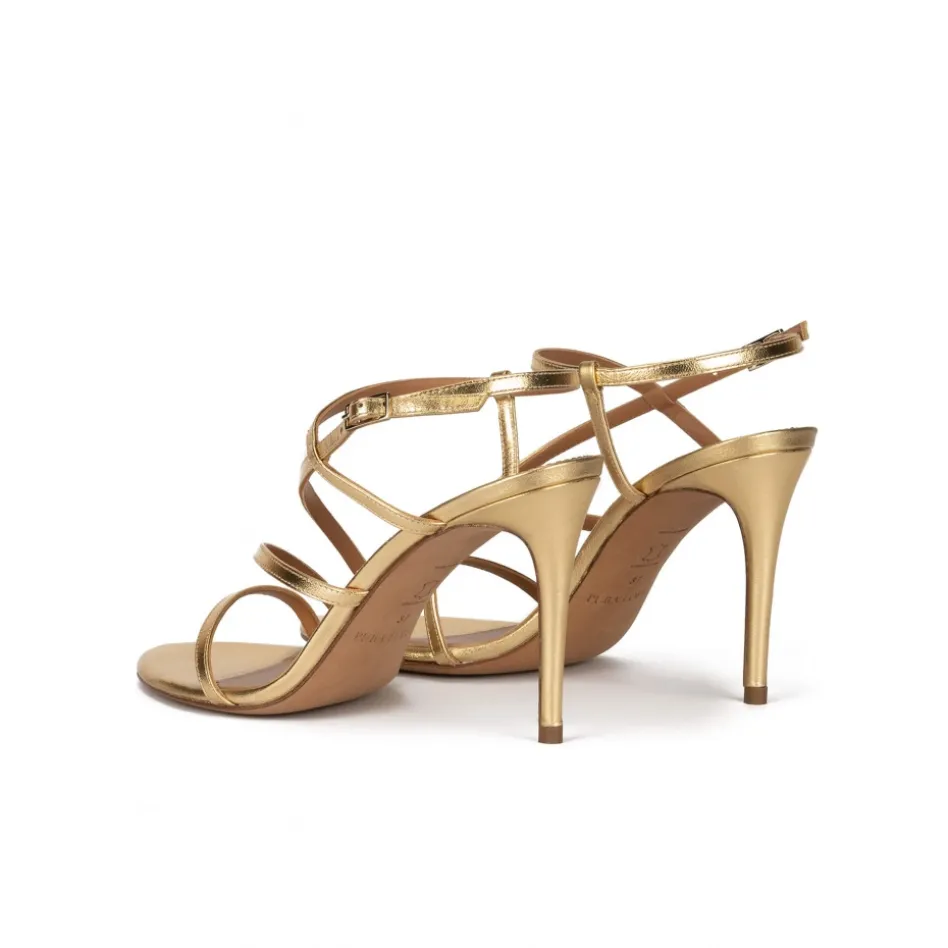 Marquesa Strappy high heel sandals in gold leather