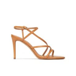 Marquesa Strappy high-heeled sandals in camel leather