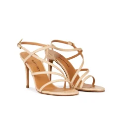 Marquesa Strappy high-heeled sandals in beige leather