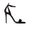 Martina Ankle strap high heel sandals in night blue velvet