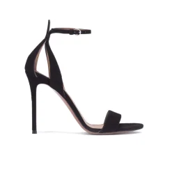 Martina Black suede sandals with ankle strap