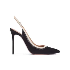 Melany Black heeled slingback pumps