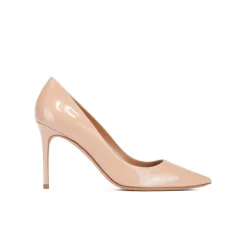 Olga Pointy toe high heel pumps in nude patent leather