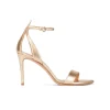 Omaira Ankle strap high-heeled sandals in gold leather