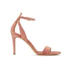 Omaira Ankle strap 90mm heel sandals in nude velvet