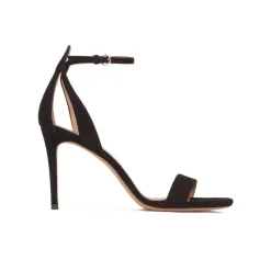 Omaira Black suede sandals with ankle strap