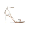 Omaira Silver ankle strap high heel sandals with minimialist design