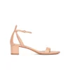 Oneida Ankle strap mid block heel sandals in nude leather