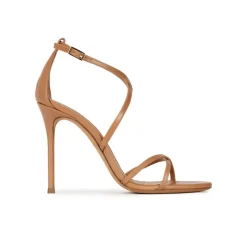 Oria Strappy high heel sandals in camel leather
