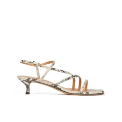 Quebec Snake-effect leather mid heel sandals