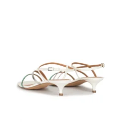 Quebec Strappy mid heeled sandals in multicoloured metallic leather