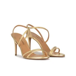 Queen High stiletto heel sandals in gold leather
