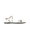 Quera Strappy flat sandals in silver mirrored leather