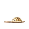 Quetty Gold flat sandals with bow detail