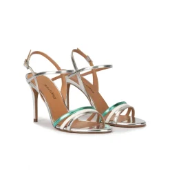 Quillet Multcolored high stiletto heel sandals in metallic leather