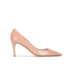 Quimera Pointed toe mid-heeled pumps in nude patent leather