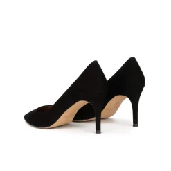 Quimera Pointy toe mid heel pumps in black suede