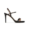 Quindar Platform heeled sandals in black leather