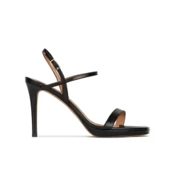 Quindar Platform heeled sandals in black leather